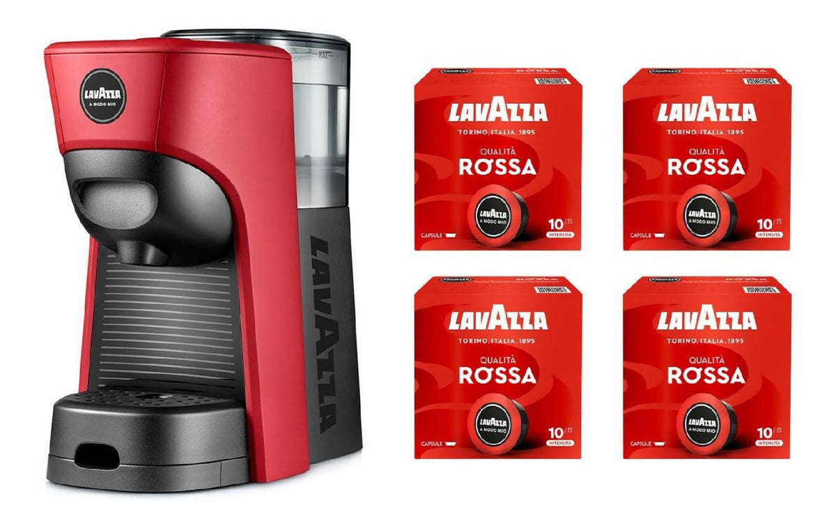 Machine capsules rouge en plastique recycle, ecologique, avec 64 capsules incluses, 19 bars