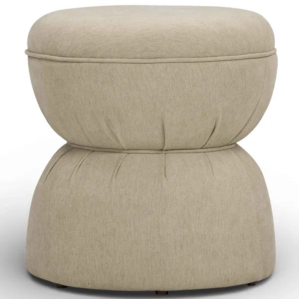 Tomlin Ruched Game Ottoman, Tan