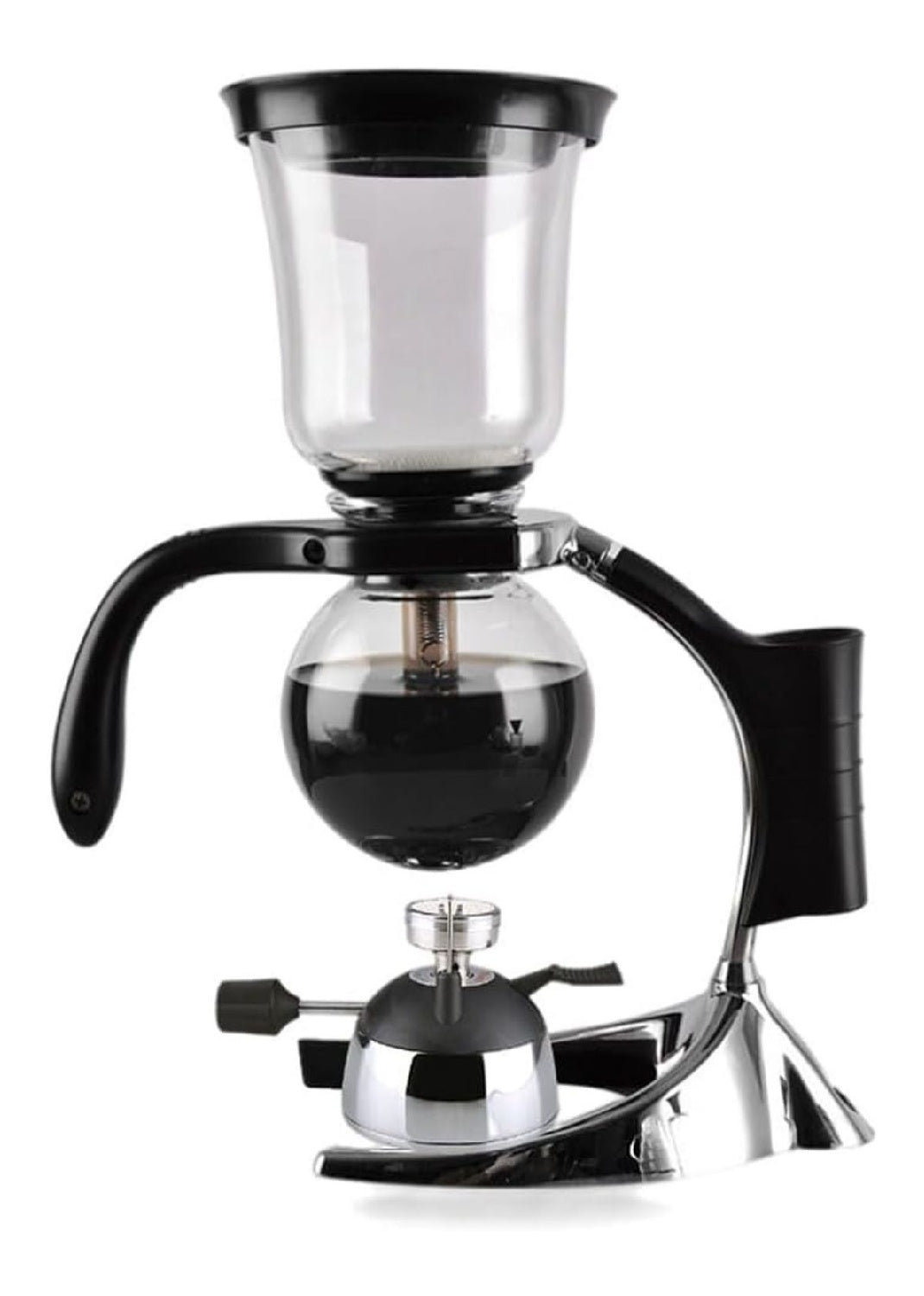 Cafetiere a Siphon Noir et Chrome pour Bureau Restaurant et Maison