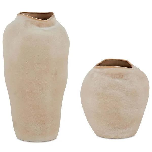 Shadow Play Vases, Buff, Set of 2