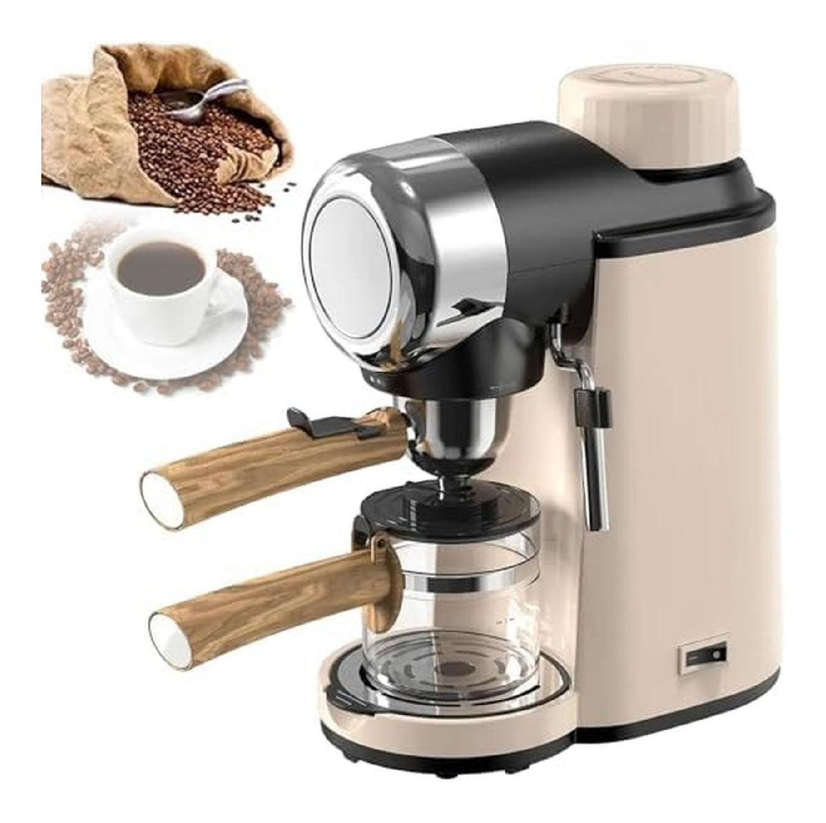 Machine Expresso 5 Bars 800W 240ml 4 Tasses Mousseur Lait Compacte Bureau Camping