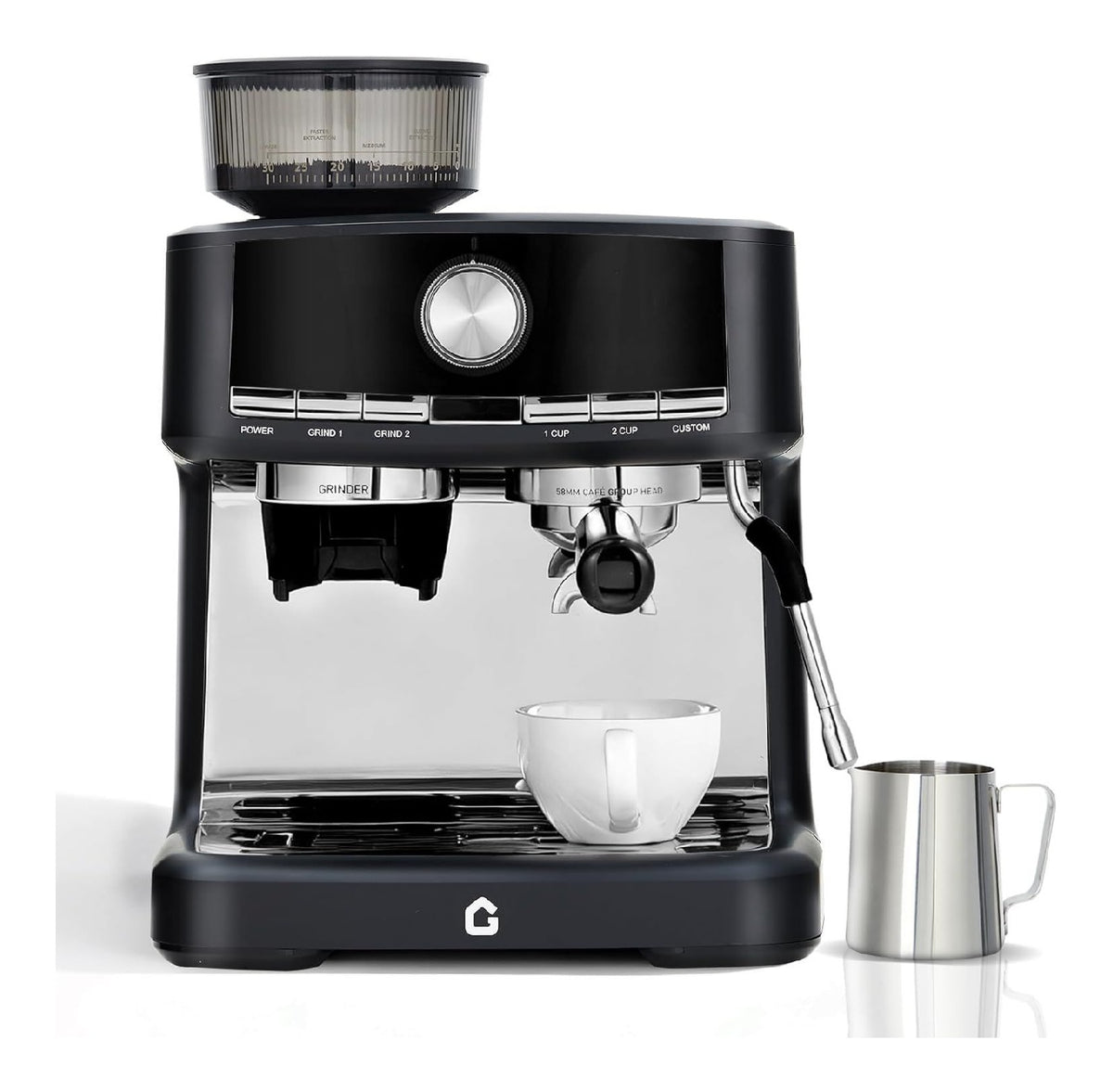 Expresso semi-auto 20 bars 1550 W moulin 30 moutures 58 mm vapeur 360