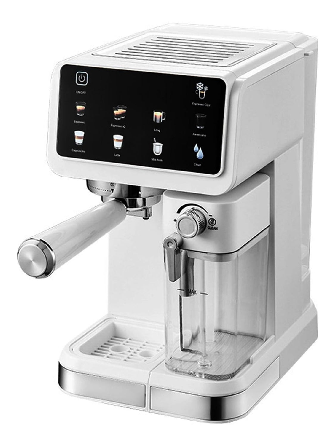 Machine Expresso 20 Bars Tactile Couleur 6 Modes Lait Auto-Nettoyant 1.5L Blanche