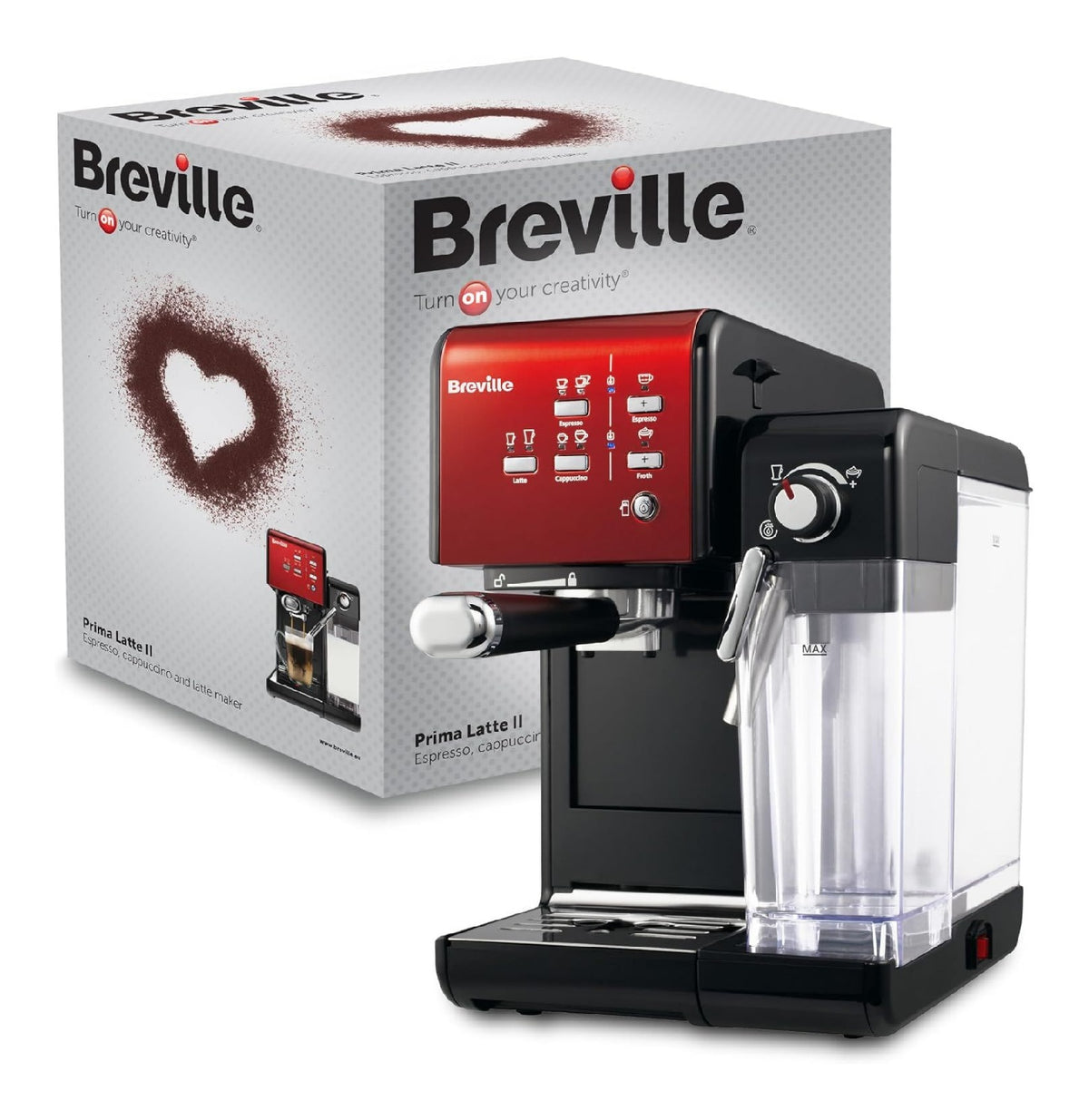Expresso 15 bars reservoir lait automatique cappuccino latte rouge