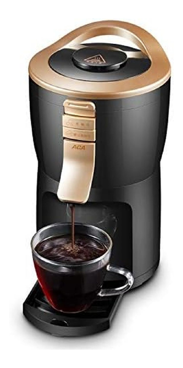 Mini Machine a Cafe Automatique Portable Noir et Or Moulin Integre Compact