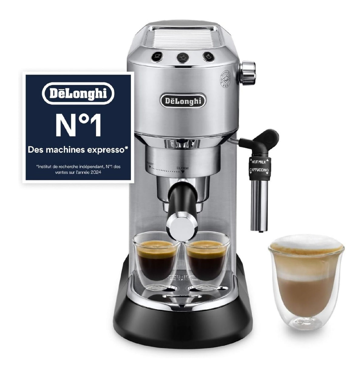Machine expresso manuelle ultra compacte 15 cm avec buse vapeur cappuccino