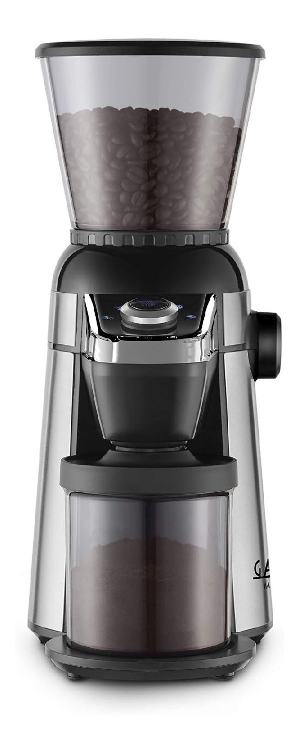Moulin electrique a cones acier inoxydable noir compatible porte-filtre digital