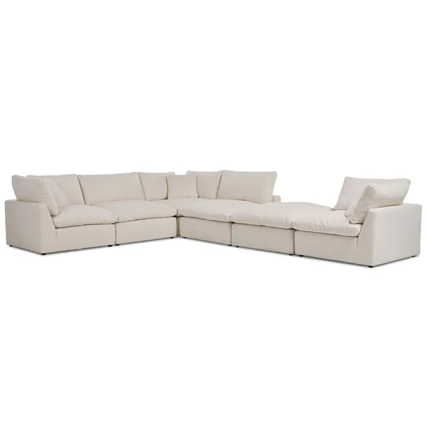 Stevie 5 Piece Sectional w/Ottoman, Nomad Snow by Four Hands