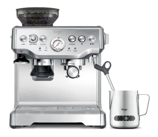 Machine espresso pro a moulin conique 16 reglages, manometre pression, pot a lait thermometre inclus