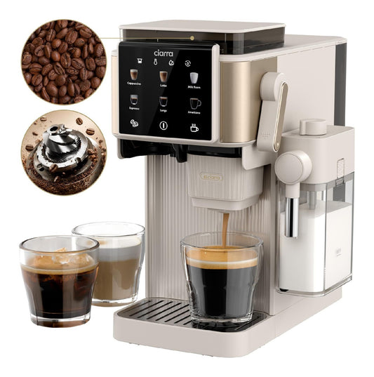 Machine expresso 15 bars broyeur cafe mousseur lait ecran tactile