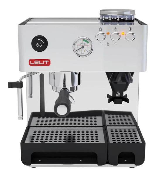 Machine espresso compacte moulin integre buse vapeur inox