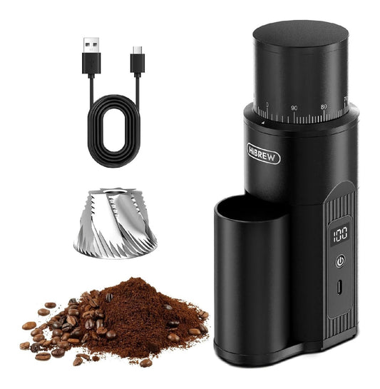Moulin electrique sans fil 5200mAh noir mat ultra-portable meule conique USB-C