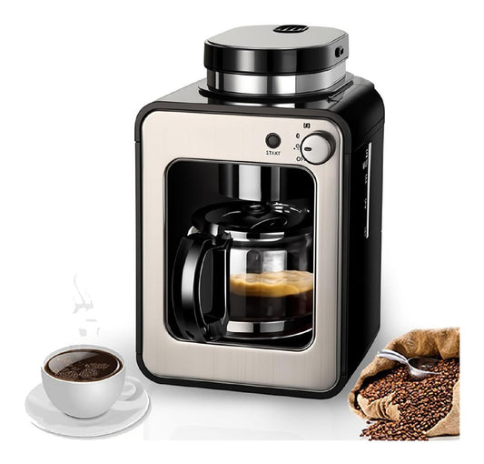 Cafetiere automatique grain a tasse broyeur infuseur double usage