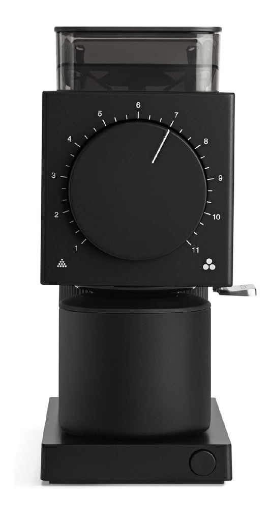 Moulin electrique cafe infuse noir mat cadran circulaire 1-11 minimaliste