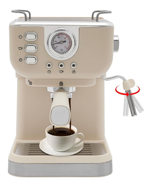 Machine Expresso Semi-Automatique 20 Bars 1050W 1.5L Chauffe-Tasses Blanc