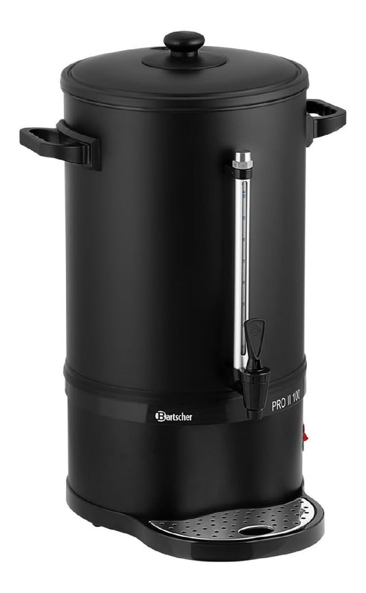 Percolateur Pro II 100 Tasses Noir Inox Plateau Goutteur Amovible