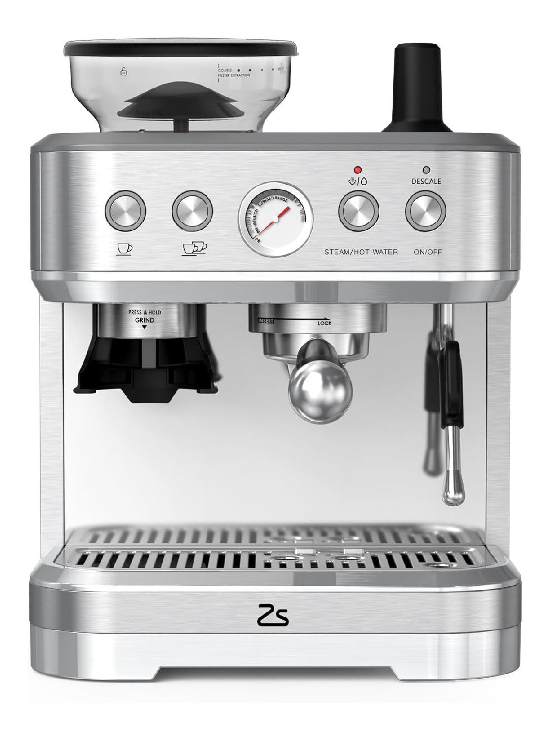 Machine Expresso Semi-Automatique 20 Bars 1500W Broyeur Conique 15 Niveaux