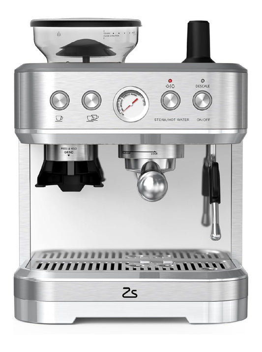 Machine Expresso Semi-Automatique 20 Bars 1500W Broyeur Conique 15 Niveaux