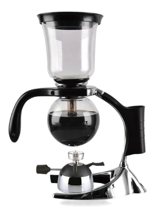 Cafetiere a Siphon Noir et Chrome pour Bureau Restaurant et Maison