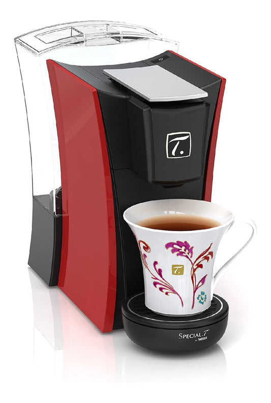 Theiere electrique rouge a capsules filtration eau reservoir amovible