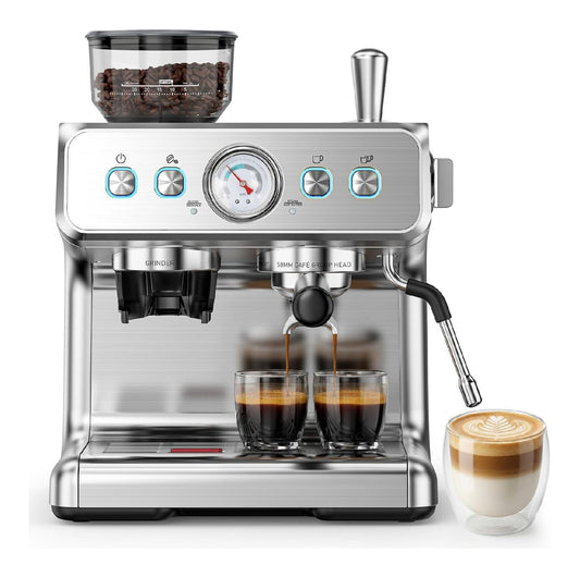 Machine Expresso 20 Bars Broyeur 30 Reglages Buse Vapeur Pro Latte Cappuccino
