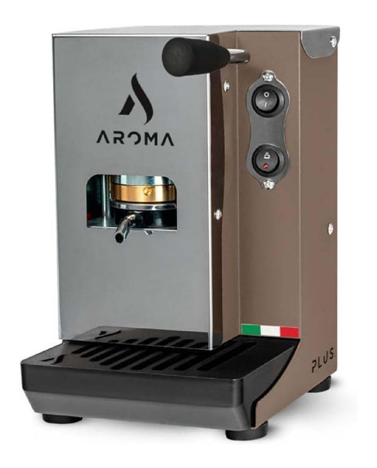 Machine a Dosettes ESE Taupe et Inox Compacte avec Fabrication Italienne
