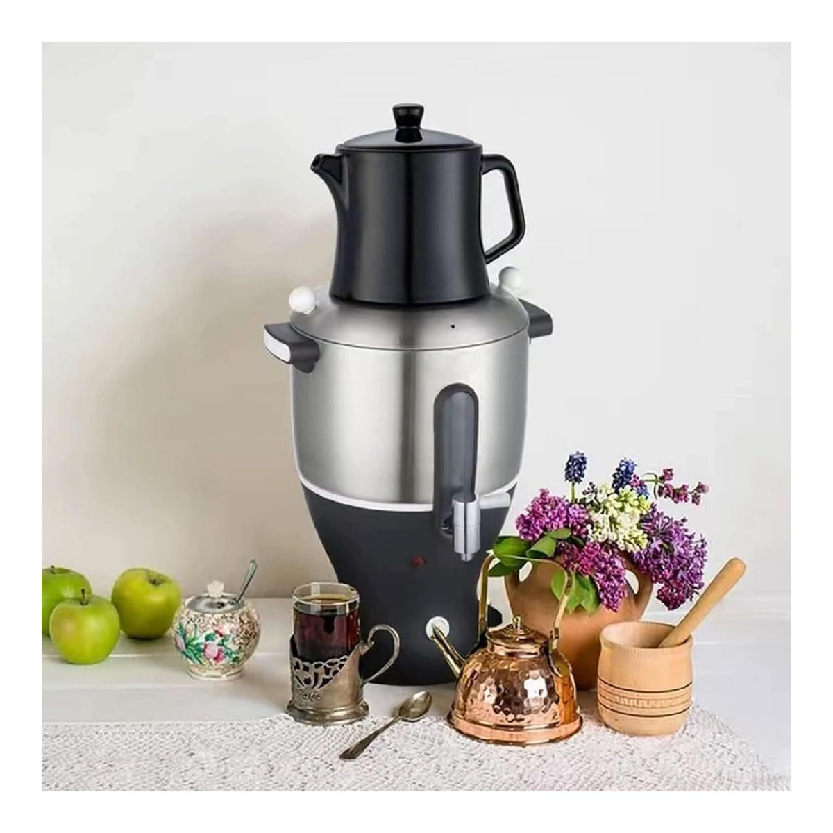 Samovar Theiere Turc Electrique Inox Bouilloire Theiere Superposees