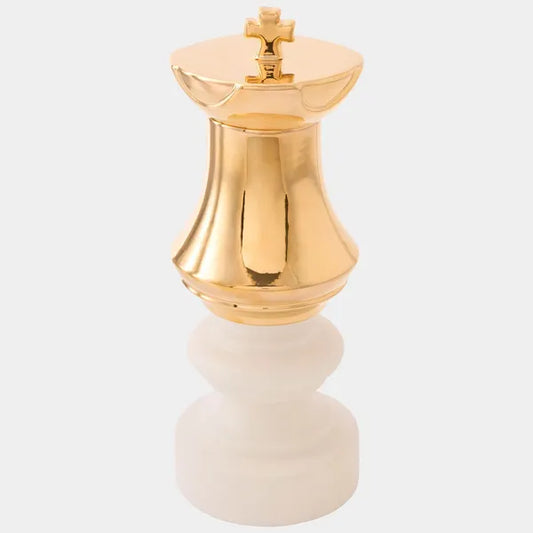 Gambit Queen Jar, White/Gold