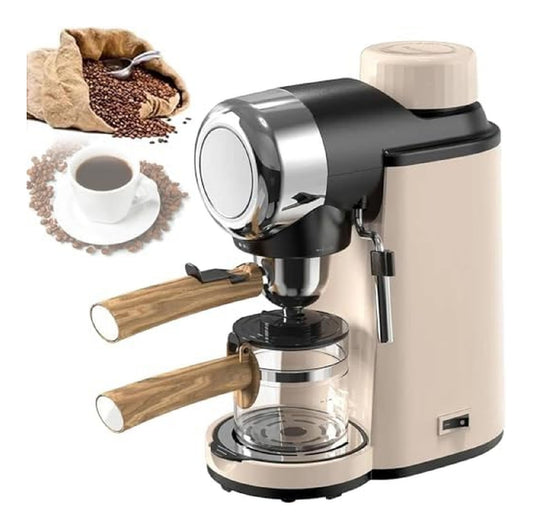 Machine Expresso 5 Bars 800W 240ml 4 Tasses Mousseur Lait Compacte Bureau Camping