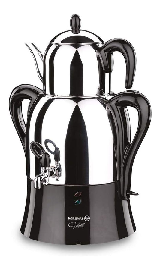 Samovar Electrique Noir Inox Poli Theiere Dessus Robinet Distribution