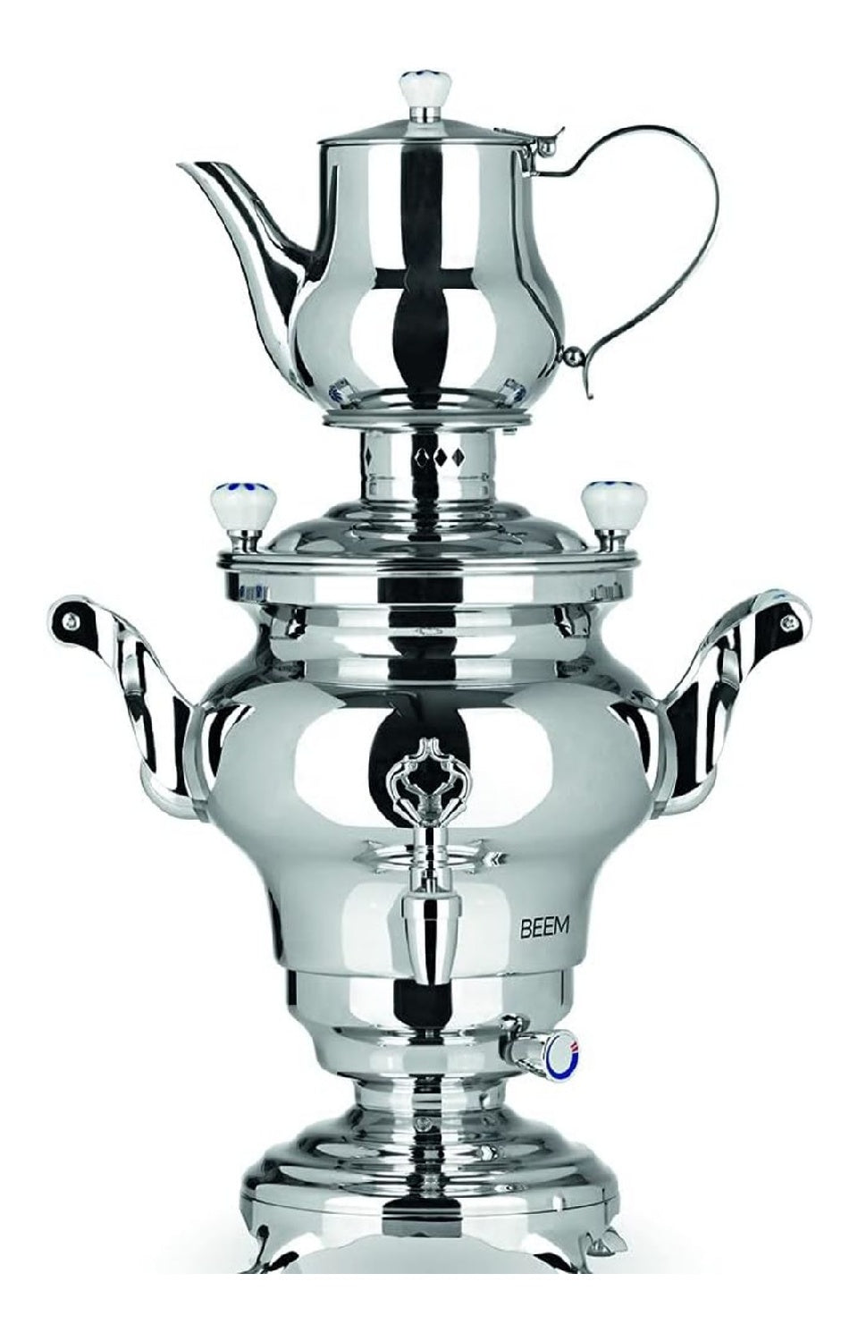 Samovar 3 L Inox Poli Miroir Robinet Theiere Superieure Thermostat