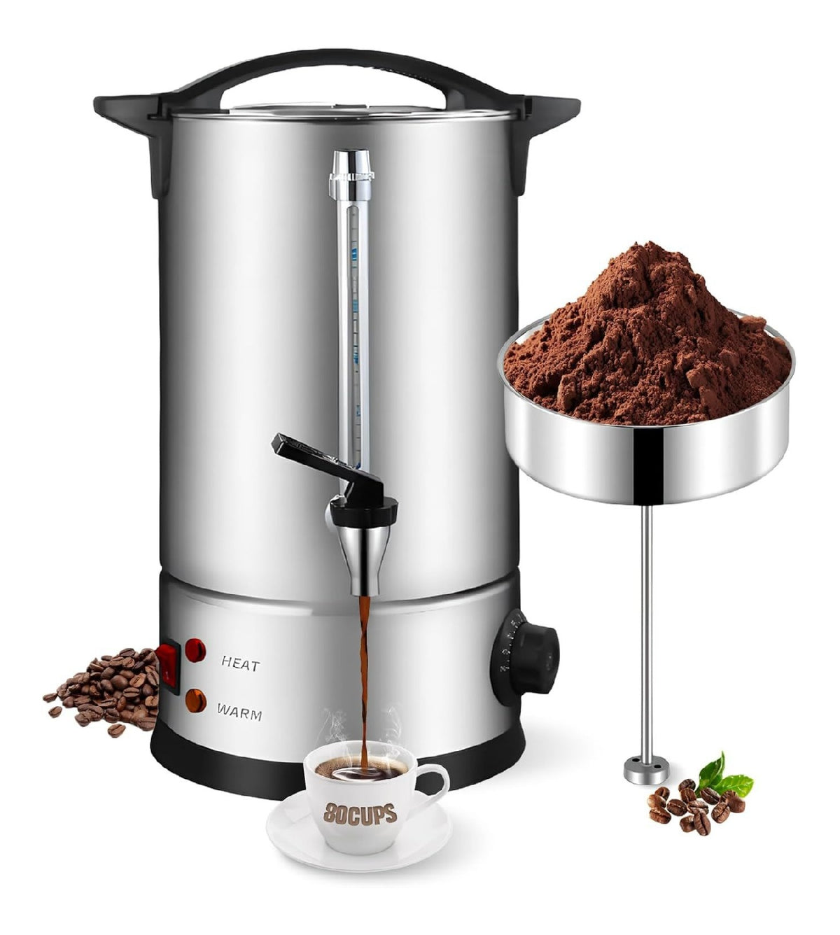 Percolateur cafe 12L 80 tasses inox double paroi collectivites events