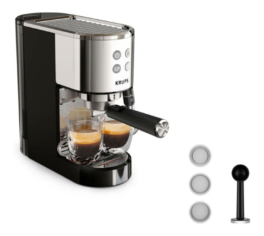 Machine expresso 15 bars inox noir buse vapeur porte-filtre kit filtres