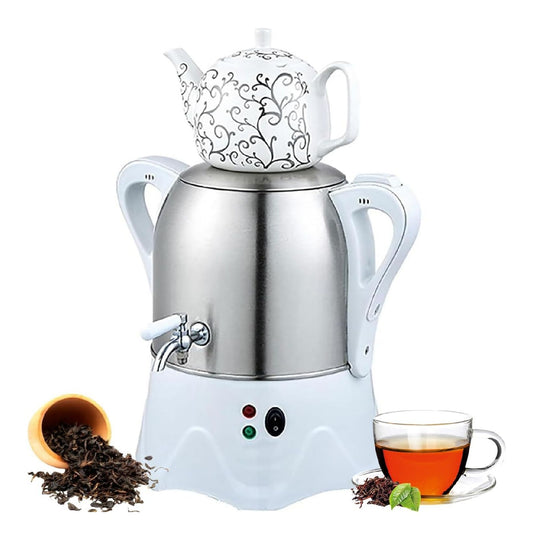Samovar turc electrique inox 3 L theiere ceramique 1 L maintien chaud
