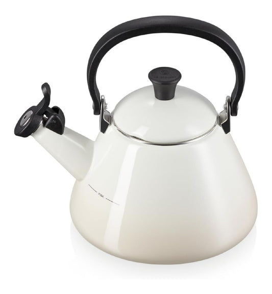 cuisiniere acier emaille blanc sifflet 1.6L induction compatible