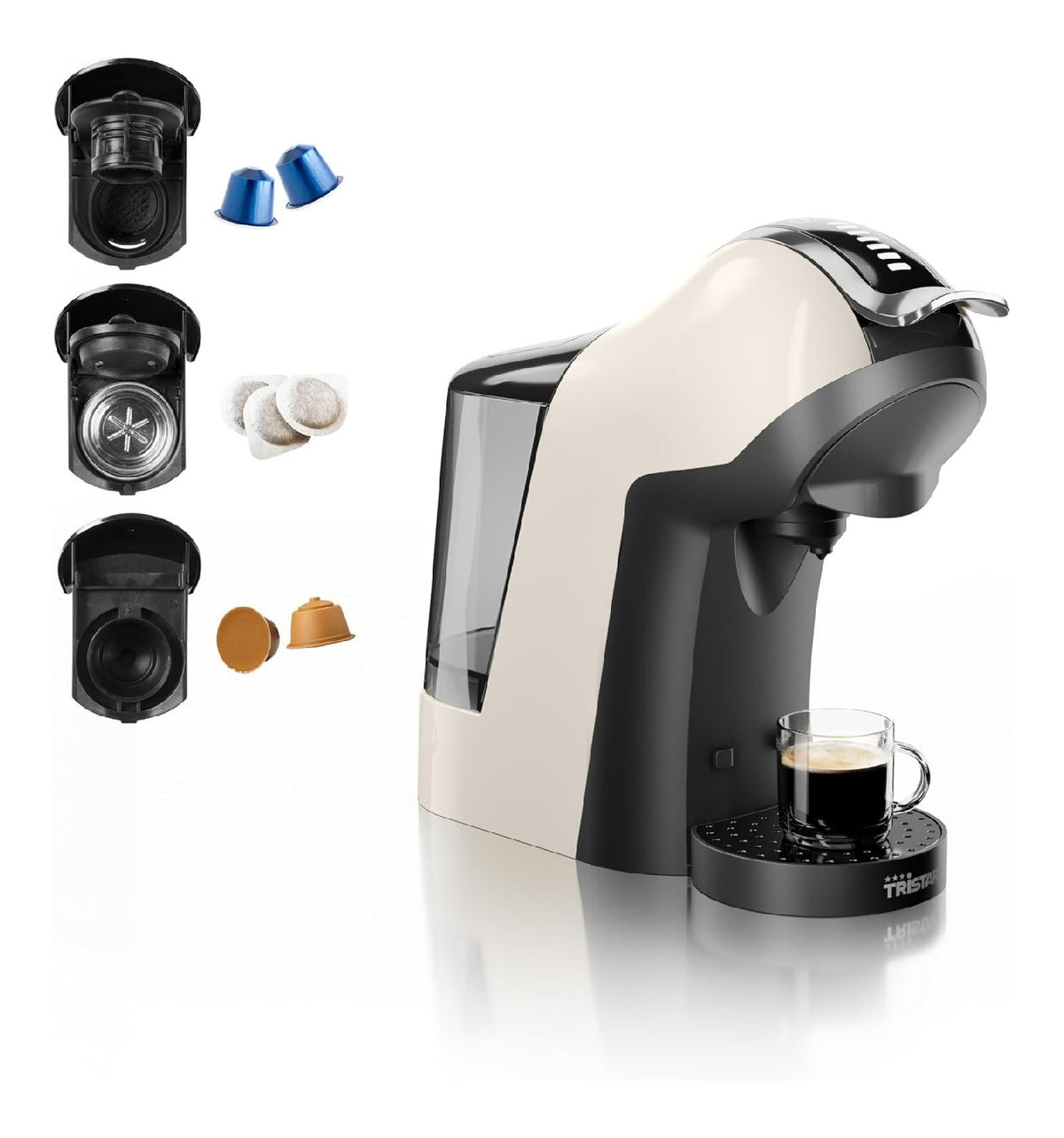 Machine multi-capsules 3en1 compatible plusieurs systemes capsules 1450W