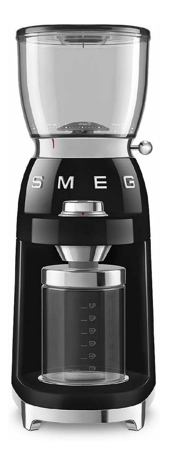 Moulin electrique retro noir brillant 30 niveaux bol verre gradu annees 50