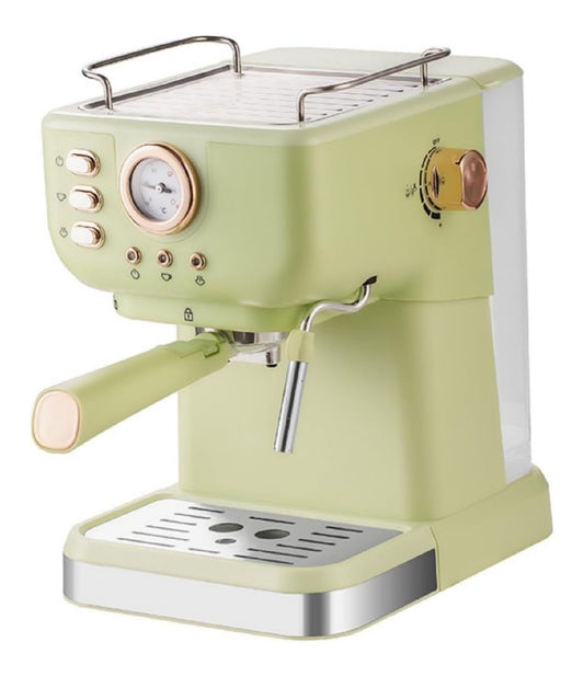 Machine Expresso 20 Bars Buse Vapeur Manometre Plateau Chauffe-Tasses Vert