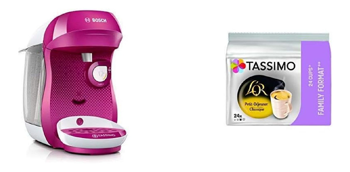 Machine capsules happy rose 1400W 0.7L lot capsules petit dejeuner