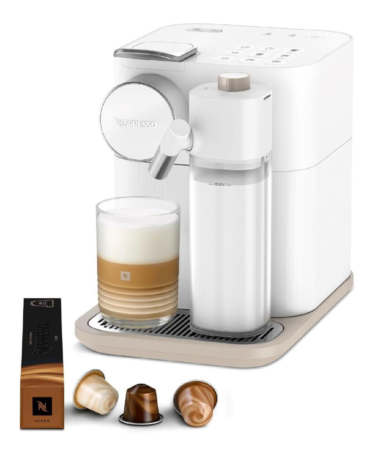 Machine capsules lait blanc 7 recettes reservoir lait refrigere integre