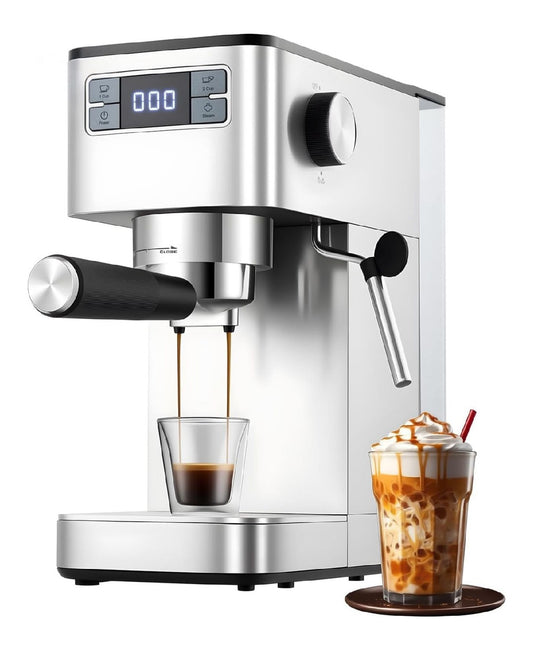 Machine Expresso 20 Bars Thermoblock 3 en 1 Eau Chaude Vapeur 1.25L Acier