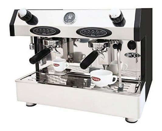 Machine Expresso Professionnelle 2 Groupes Inox Compacte pour Cafe et Snack