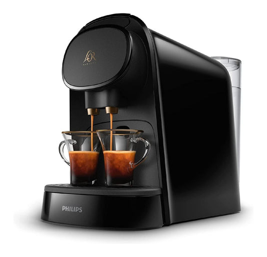 Machine capsules noire 19 bars deux tasses crema cafe de specialite