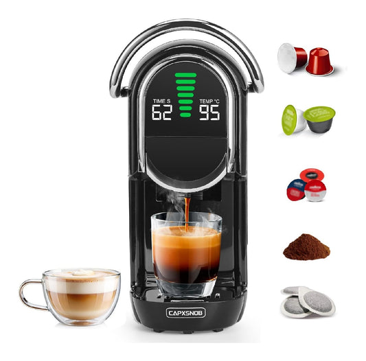 Machine multi-capsules 3-en-1 ecran digital temperature 95°C compacte