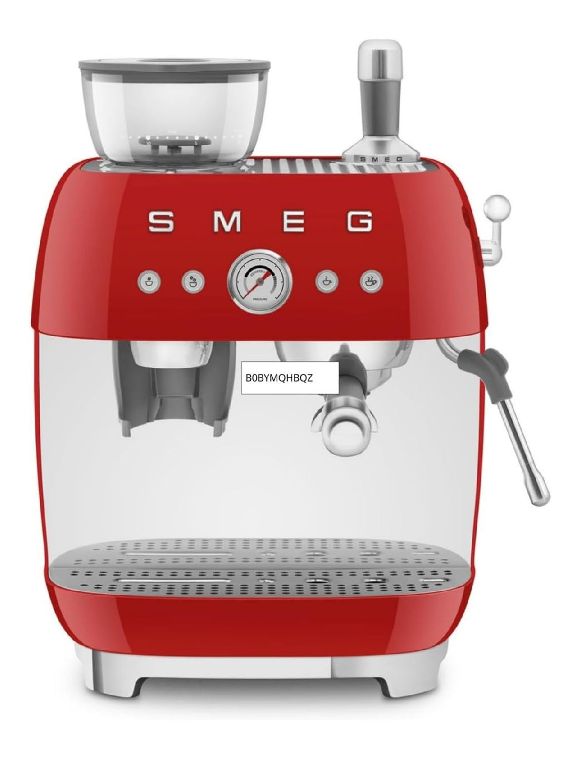 Expresso Manuelle Retro Rouge Broyeur Integre Manometre