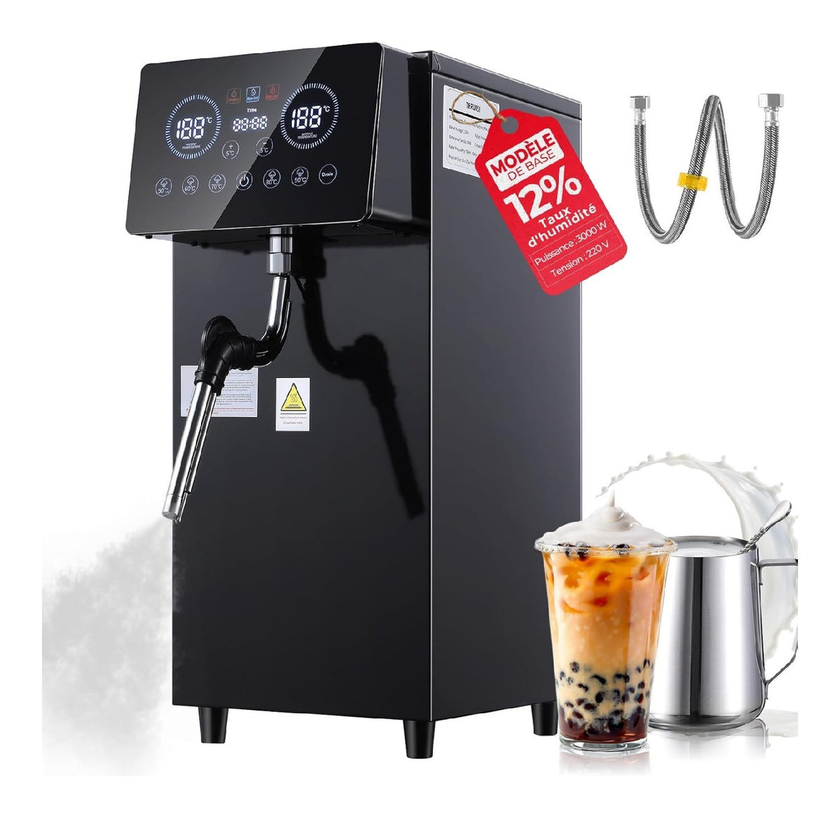 Emulsionneur lait professionnel 3000W vapeur instantanee 6L bar