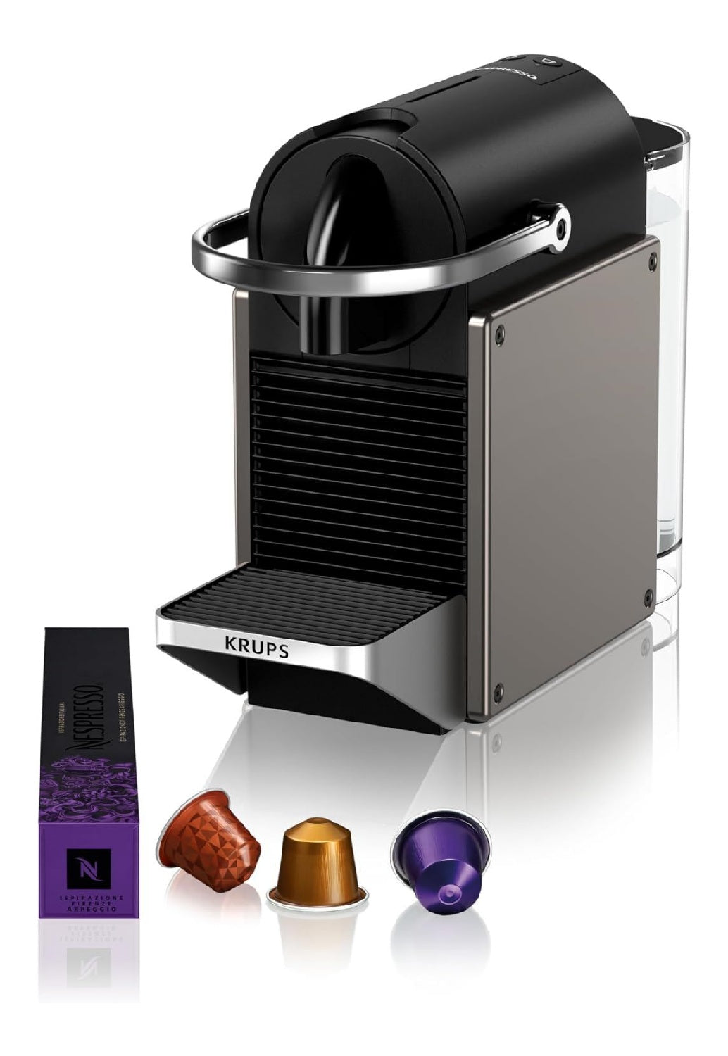 Machine capsules compacte titane 0.7L kit bienvenue inclus