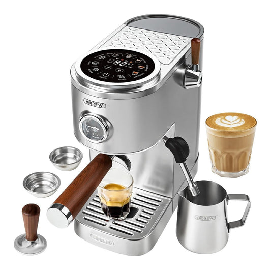 Expresso double chauffe 58 mm ecran LED bois manometre pro