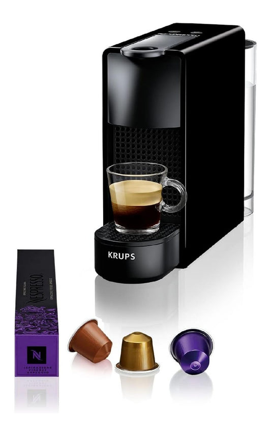 Machine capsules Mini noire ultra compacte 2 boutons 19 bars
