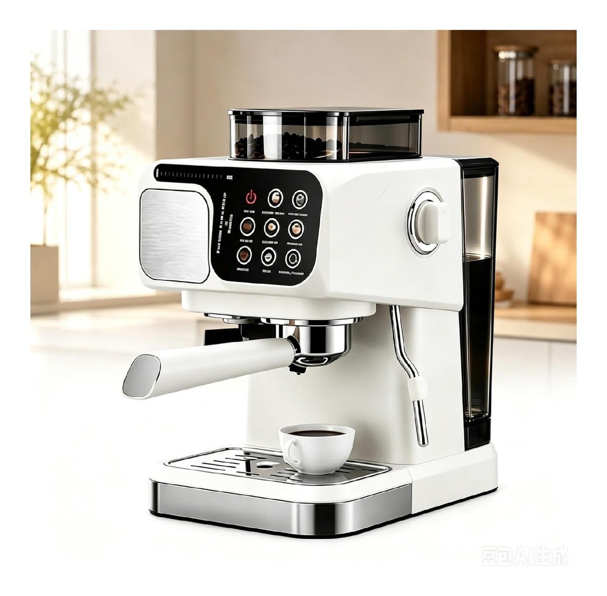 Machine expresso domestique broyeur antirouille 3-5 tasses pression